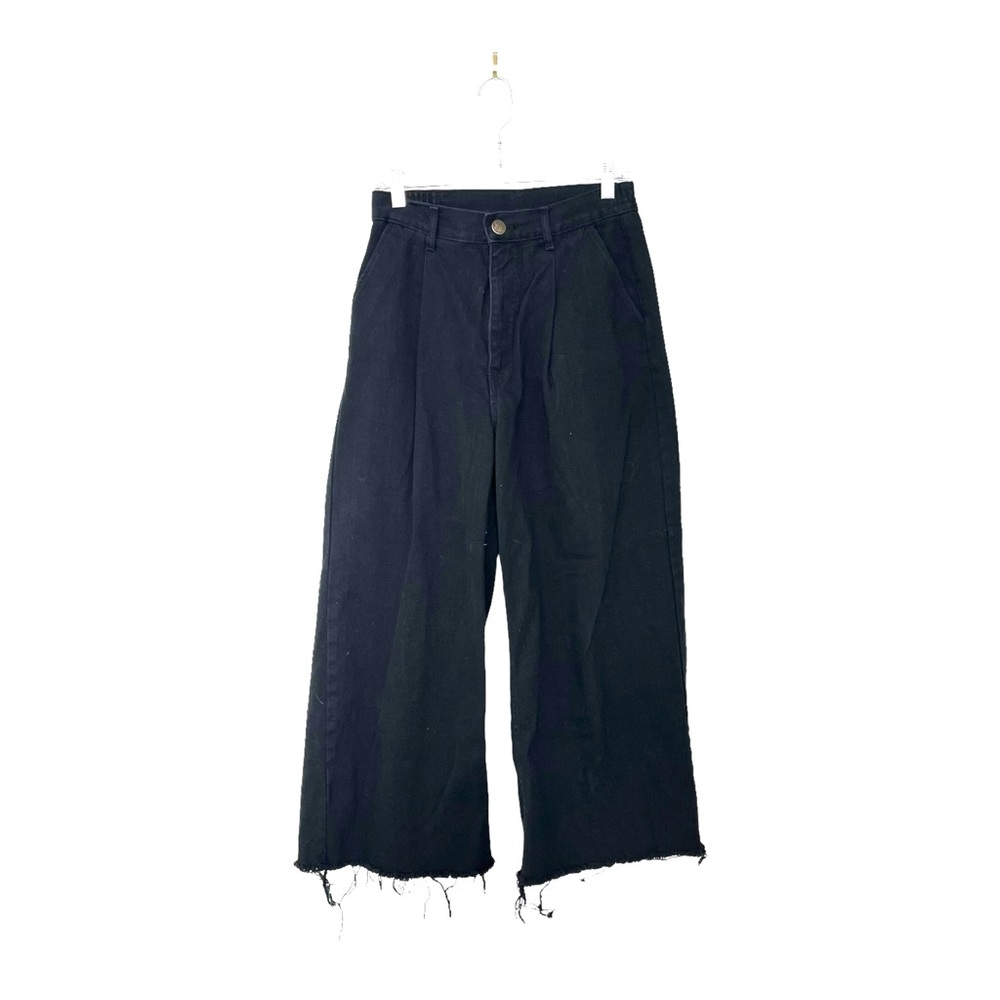 Lucy & Yak Cole Cropped Raw Hem Jean in Black Size 28